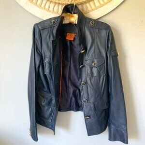 Tory Burch blue genuine leather jacket
